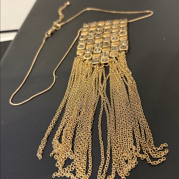 Elegant Gold and Black Statement Necklace - Picture 9 of 12